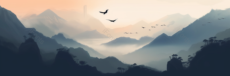 中国风山水画色彩搭配插画背景,插画/手绘图,插画/手绘图库,插画/手绘图下载,插画/手绘